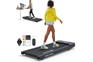 Mobvoi Home Tapis de Course, Walking Pad, Tapis de Marche électrique, sous Le Bureau, 1-6 km/h, Tapis de Course compacts, 2,25 CV, Tapis de Course Portable, avec télécommande, écran LED