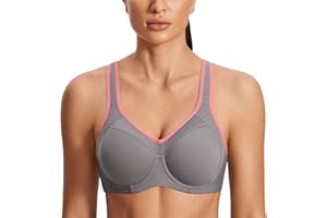 SYROKAN Femme Soutien-Gorge de Sport à Armature Grand Maintien Dos Nageur