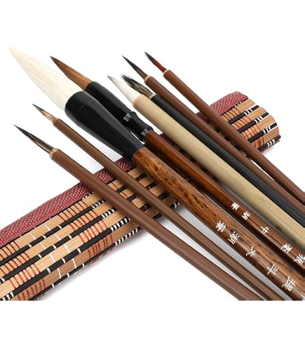 Set Di Pennello E Pietra Per Calligrafia Cinese - Portatile, 26,5 Cm, Per Esercizi Di Scrittura