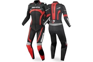 ‎BOGOTTO Bogotto Misano 2-Teiler Damen Motorrad Lederkombi, schwarz/rot, 40