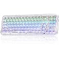 YUNZII X71 Clavier mécanique Transparent avec Touches Transparentes, BT5.0/2.4G/USB-C Clavier de Jeu Filaire 68% Layout, Clav