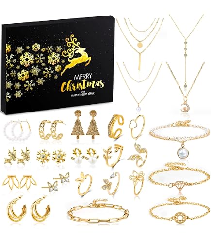 Calendrier de l'Avent Bijoux Femmes 2025 Calendrier de Noël Filles, 24 surprises - Bracelet Calendrier de l'Avent Bijoux Femmes 2025 Calendrier de Noël Filles, 24 surprises - Bracelet