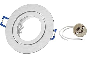 1x Sweet LED Cornice da incasso incl. portalampada GU10 - faretto da incasso IP44 per il bagno, faretto LED da incasso rotondo in alluminio - Ø 84mm, argento