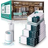 Vakuumbeutel für Kleidung mit elektrischer Luftpumpe und Handpumpe, 20 Stück (4 Jumbo, 4 Groß, 4 Mittel, 4 Kleine, 4 Rollen V