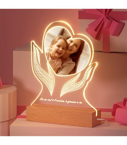 Rainsar Luce Notturna Personalizzata Con Foto, Lampada Da Notte Plaque Personalizzata D'amore - 4