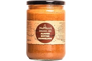 500 g Organic Almond Butter – Smooth & Creamy, No Added Sugar, Non-GMO, Gluten-Free, No Additives or Preservatives by Nutterra (500, Almond Butter)