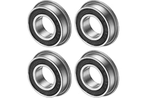M METERXITY 4-Pack F688-2RS Flanged Ball Bearing, 8mm x 16mm x 5mm Double Rubber Seal Chrome (GCr15) Steel Deep Groove Ball Bearings for Wheelbarrow/Printer/Fax Machines/Power Tools