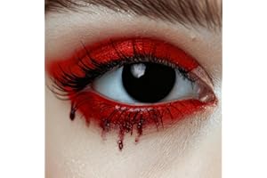 KENVORA Kontaktlinsen Halloween Schwarze Ohne Stärke - 2 Stück(1 Paar) Kontaktlinsen Farbig Schwarz mit Kontaktlinsenbehälter für Halloween Vampir, Zombie, Karneval Fasching Cosplay
