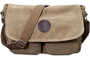 FANDARE Bolsa de Mensajero Bolso de Lona Bolsos Bandolera Unisex Adulto Bolsos Maletín Messenger Bag para el Trabajo la Escuela 7.9 Pulgadas Bolsa de iPad