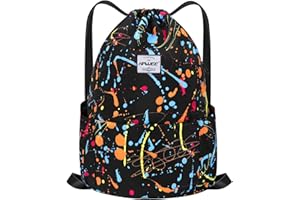 HAWEE Impermeable Casual Mochila con Cordón Grande Deporte Bolso de Gimnasia Mochila de Cuerda Unisex para Mujer Hombre Vida Cotidiana Aire Libre Yoga Escuela Playa Nadar