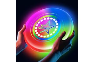 Dilabnda Ultraheller Flying Disc, Leuchtende Flugscheibe – 12 Intelligente Lichtprogramme, Wiederaufladbar & Stoßfest (Ideal für Nachtspiele, Gartenpartys, Kindergeburtstag 6+) 175g