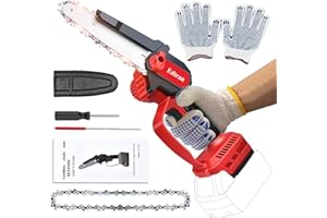 EDTRAN Mini motosega per Milwaukee batteria da 18 V, motosega elettrica senza fili da 15,2 cm, 1 catena di ricambio con blocco di sicurezza, strumento per motosega a mano senza spazzole per potatore a palo,