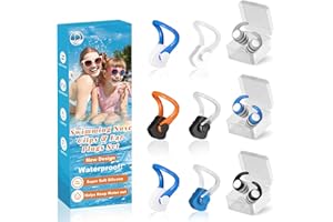 YUHENGLE Swimming Nose Clip Ear Plugs - 9 Packs Silicone Swim Nose Plugs with Earplugs for Adult,Waterproof Pool Nose Plugs for Diving Surfing and Other Water Sports with Storage Box,Multi-Color