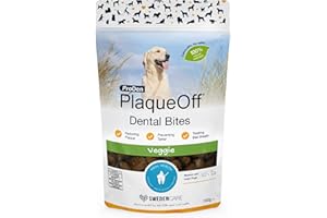 ProDen PlaqueOff Dental Bites for Dogs Tartar & Bad Breath Remover 100% Natural Teeth Cleaner and Tartar Remover - Improve Overall Oral Health - 150g