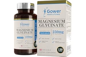 GOWER HEALTH & FITNESS GH Magnesio Bisglicinato | 120 Magnesio Glicinato Capsule - 250mg Magnesio Elementare per Dose | Non-OGM, Senza Glutine e Allergeni | Prodotto nel Regno Unito