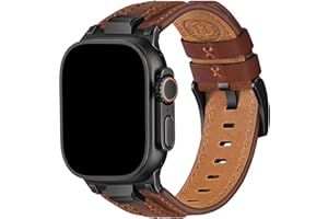 Wristitani Bracelet Cuir Compatible avec Apple Watch 49mm 46mm 45mm 44mm 42mm pour Homme Femme, Bracelet de Remplacement Cuir Véritable Durable pour iWatch Ultra Series 10 9 8 7 SE 6 5 4 3