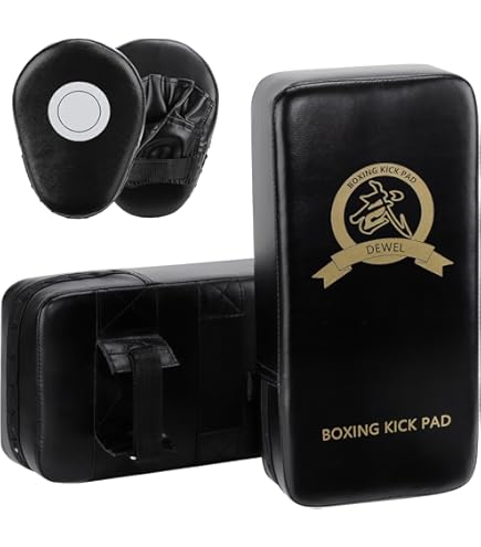 MATCHU - Trap en stootkussen - Pad voor kickboksen - Kickboksen - MMA - Boksen - Incl. 2 Hanvatten en banden - Met ritssluiting - Kunstleer en nylon (Groot - 60 x 35 CM