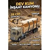 39 Cm B&uuml;y&uuml;k Boy Sesli Işıklı İnşaat Kamyonu - Hareketli Damperli Oyuncak Tır İş Makinesi