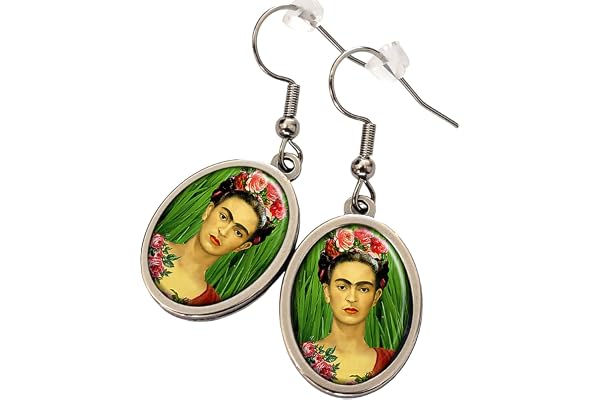 Boucles d'oreilles Artiste peintre mexicaine Viva la vida rose bijoux cadeau (vert)