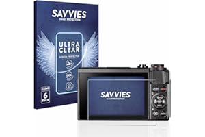 Savvies 6 Stück Schutzfolie kompatibel mit Canon PowerShot G7 X Mark II Displayschutz-Folie Ultra-Transparent