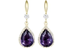 Linawe Imitation Diamond Dangle Earrings for Women Trendy, Rhinestone Drop Chandelier Earrings, Teardrop Crystal Cubic Zirconia Wedding Jewellery Set, 14K Gold/Rose Gold/Silver Tone