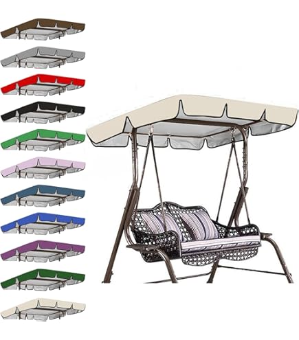Hollywoodschaukel Dachbezug Ersatz - Oxford-Tuch Wasserdicht | 164x114cm Grau
