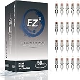 EZ Assorted Tattoo Cartridge Needles - 50pcs #12 Mixed (3RS 5RS 7RS 9RS 11RS) Standard Round Shader Tattoo Needle for Tattoo