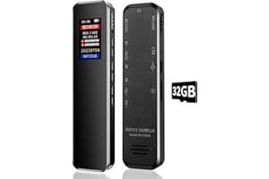 DISTANCEE 32GB Digital Voice Recorder for Lectures Meetings - Voice Activated Recorder with 2324 Hours Capacity Sound Audio Recorder Dictaphone Recording Device with Playback,MP3 Player,Variable Speed,Password