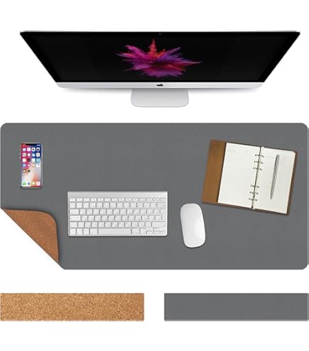 Formgut Bureauonderlegger, vilten onderlegger voor schrijftafel, muismat, voor bureau, groot, grijs