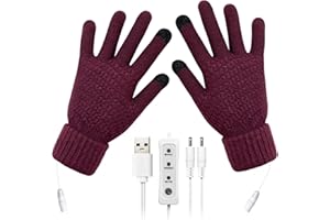 Yoolhamy Guanti Riscaldati USB per Donne Uomo Touchscreen Pieno Mani Guanti Riscaldanti Inverno Scaldamani PC Riscaldabili Guanti 3 Livelli Controllo Della Temperatura Signore
