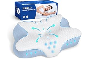 Zibroges Nackenkissen Kopfkissen Memory Foam Kissen, Komfortables Schlafkissen für den Nacken, Ideal für Seitenschläfer, Rückenschläfer und Bauchschläfer, Waschbarer Kissenbezug, 61x41x11,5cm