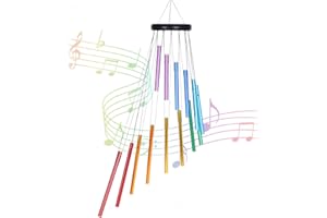 GOOMIS Carillon a Vent Exterieur, 14 Tube Couleur Aluminium Carillon à Vent,Deco de Arbre Moulin à Vent Jardin Exterieur ou Interieur(Couleur)