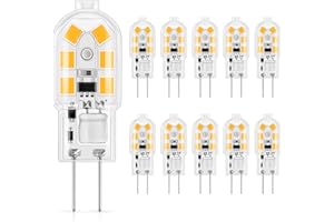 ‎DICUNO DiCUNO G4 LED Lampen, Warmweiß 3000K, 1.5W ersetzt 15-20W Halogen, 160lm, 360° Abstrahlwinkel, 12V, G4 Stiftsockel, Flimmerfrei, nicht dimmbar, 10er-Pack