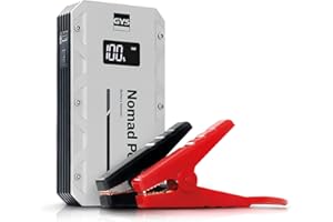 GYS, Nomad Power 501, Démarreur/Booster Batterie Lithium Portable 1500A, Véhicules 12V (Moto, Voiture), Démarrage Sécurisé, Batterie Externe 5.25Ah (PowerBank), Lampe LED, Ecran LCD