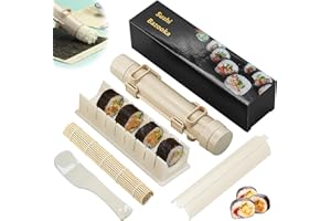 GENERIC Sushi Making Kit, Sushi Maker Kit, Sushi Molds Press with Sushi Rice Mold Shapes,Sushi Maker Roller Kit, Sushi Kit for Beginners, DIY Home Onigiri Mold Sushi Tool (round 5 pack)