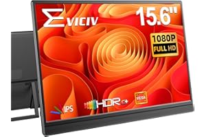 EVICIV Portable Monitor 15.6" 1080P, FHD Travel Monitor for Laptop, IPS Portable Screen w/VESA & Kickstand, USB-C Mini HDMI External Screen for Laptop/PC/Phone, Compatible with PS3/4/5/Xbox/Switch