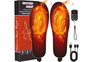 MOTEOZA Plantillas Calefactables Térmicas Recargables para Pies con Batería de 2600mAh - 3 Niveles de Calor, Control Remoto Digital, Máximo 70°C - Ideal para Invierno y Actividades al Aire Libre