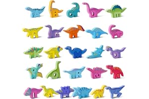 MELOFAVER Wooden Toddler Puzzles, Montessori Learning Toys, ABC Alphabet Puzzle for Kids Ages 3-5, Cute Dinosaur Shape Letters Matching Game, Preschool Educational Toys Gift for Girls Boys 3 4 5 Years Old