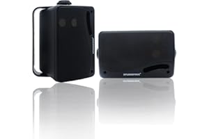 STUDIOFINIX Altoparlanti impermeabili per esterni Wired-3,5 pollici 3 Way 200W Surface Marine &Wall Mount Speakers- Heavy Duty ABS Grill, adatto per la casa, barca, piscina, patio（Black）
