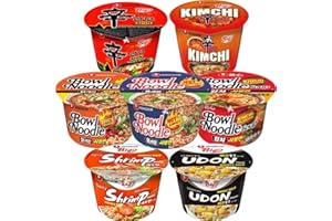 STARRY MART Nongshim Shin Ramyun & Spicy Ramen Instant BIG BOWL Noodle Soup (5 Bowls, 5 Different Flavours)