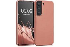 kwmobile Funda para Samsung Galaxy S22 Carcasa - Case TPU y Silicona Ultrafino - Antigolpes con Bordes elevados - Apto Carga inalámbrica - Cobre metálico