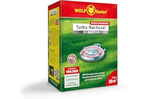 WOLF GARTEN WOLF-Garten Turbo-Nachsaat „SCHATTEN“ zur Rasensanierung LR-S 50 (für 50 m², hohe Dichte mit ca. 100.000 Trieben/m², speziell auf schattige Lagen, mit WOLF-Garten Keimgarantie, im 1kg Karton) 3826636