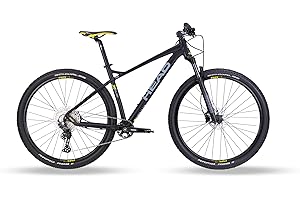 HEAD Bicicleta de montaña Unisex X-Rubi 3.0 para Adultos, Color Negro Mate y Amarillo, 48