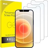 JETech Screen Protector for iPhone 12/12 Pro, Pack of 3 | HD Clear, Compatible with Face ID, Anti-scratch Tempered Glass