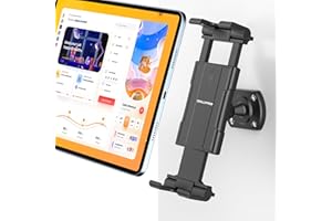 OHLPRO Support Mural Tablette, Universel Support Mural iPad Rotative à 360° Base de Forage Réglable Porte Tablette Compatible avec iPad Pro Air Mini, Galaxy Tab, téléphones et Tablettes de 4,7-12,9"