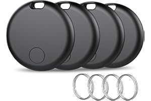 AOWOKA Tracker Tags Bluetooth Item Finder-4Pack，Compatible with Apple Find My APP (iOS Only) Replaceable Battery, IP67 Waterproof, Suitable for Luggage, Bags, Wallets, Backpacks, Keys Tracking Tag, Black