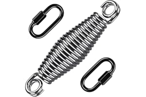 SELEWARE Punching Bag Hanging Kit, 350LB Capacity Stainless Steel Spring with 2 Metal Snap Hooks, Standing Punching Bag Swings Hammocks Hanging Chairs and Porch Swings