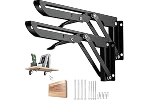 Barley Ears Shelf Bracket 2Pcs 16in Folding Shelve Brackets Heavy Duty Metal Shelving Support Bracket Wall Mounted Floating Shelve Bracket for DIY Book Shelf Bracket Table Chair ect