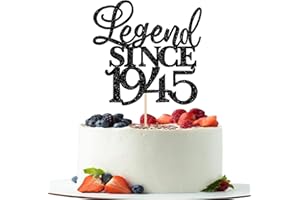 Xsstarmi 1 Pack Legend Since 1946 Cake Topper Glitter Happy 80th Birthday Cake Topper Cheers to 80 Years Cake Decoration for Happy 80th Men and Women Birthday Anniversary Party Cake Decorations Black