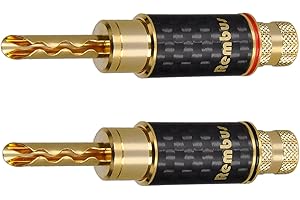 Rembus High End Bananenstecker Carbon | vergoldet | Tube | 4 Stück | BS-236